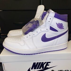Nike Air Jordan 1 High White and Purple